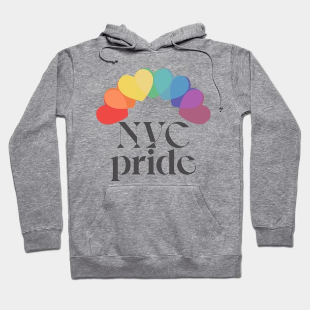 NYC Pride / / Typographic Rainbow Heart Design Hoodie by DankFutura